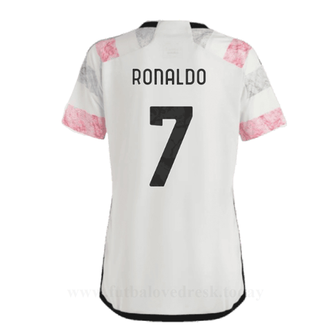 Lacné Futbalove Dresy Dámské Juventus RONALDO #7 Preč Dres 2023-24