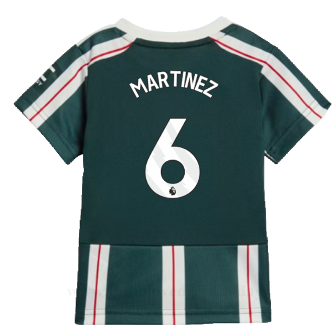 Lacné Futbalove Dresy Dětské Manchester United MARTINEZ #6 Preč Dres 2023-24